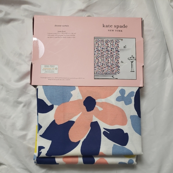 NWT Kate Spade Shower Curtain Forest Floral (72" x 72") 60% Cotton 40% Polyester - Picture 4 of 6